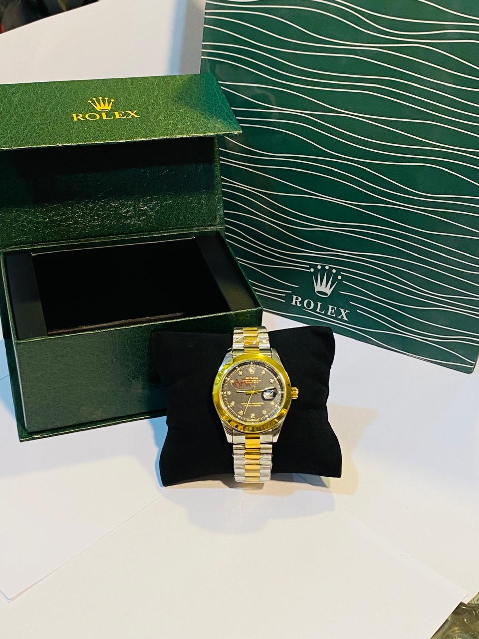 Rolex Date Just premium Golden-silver colour Black Dial