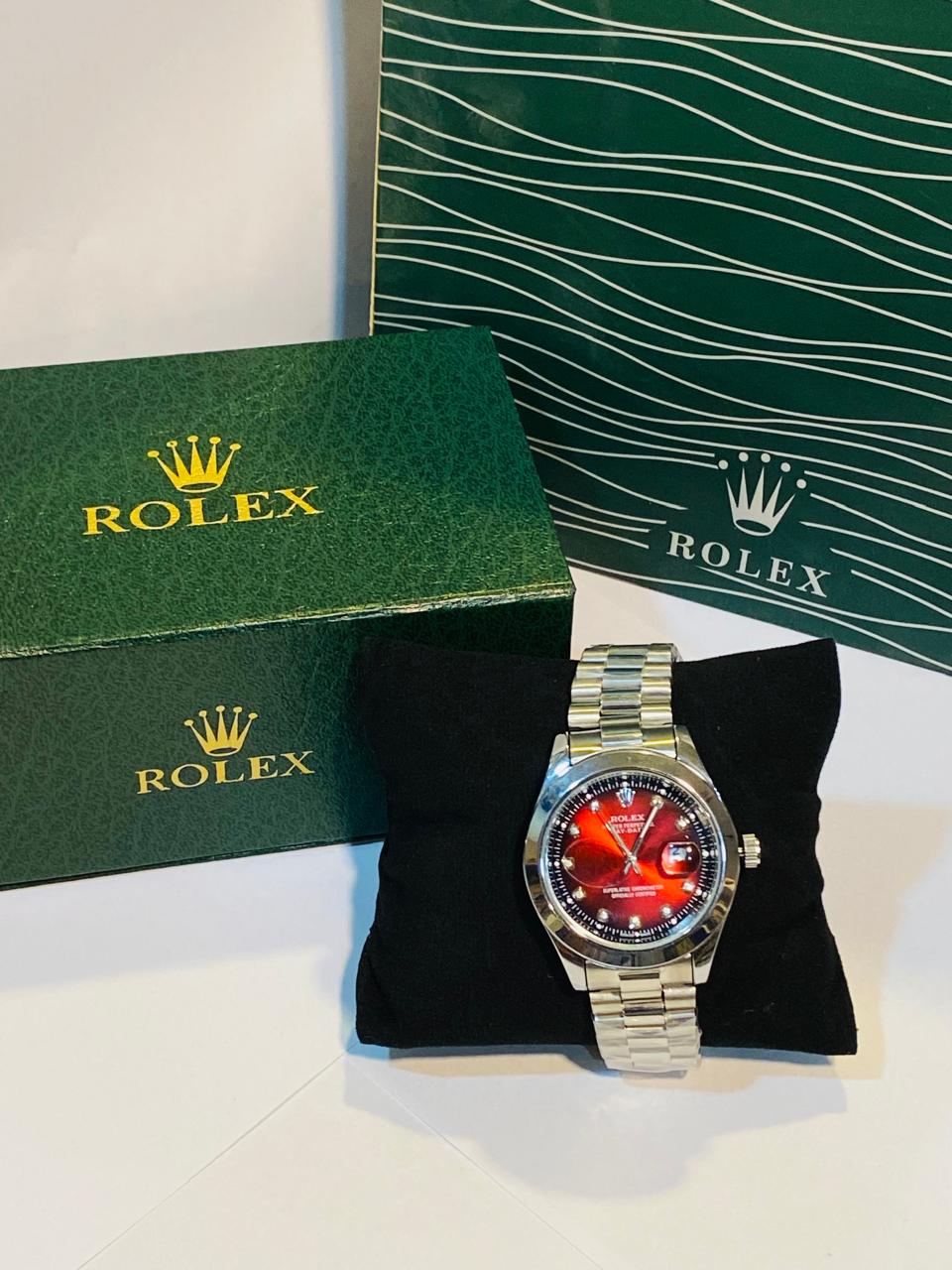 Rolex Date Just premium Silver colour Red Dial