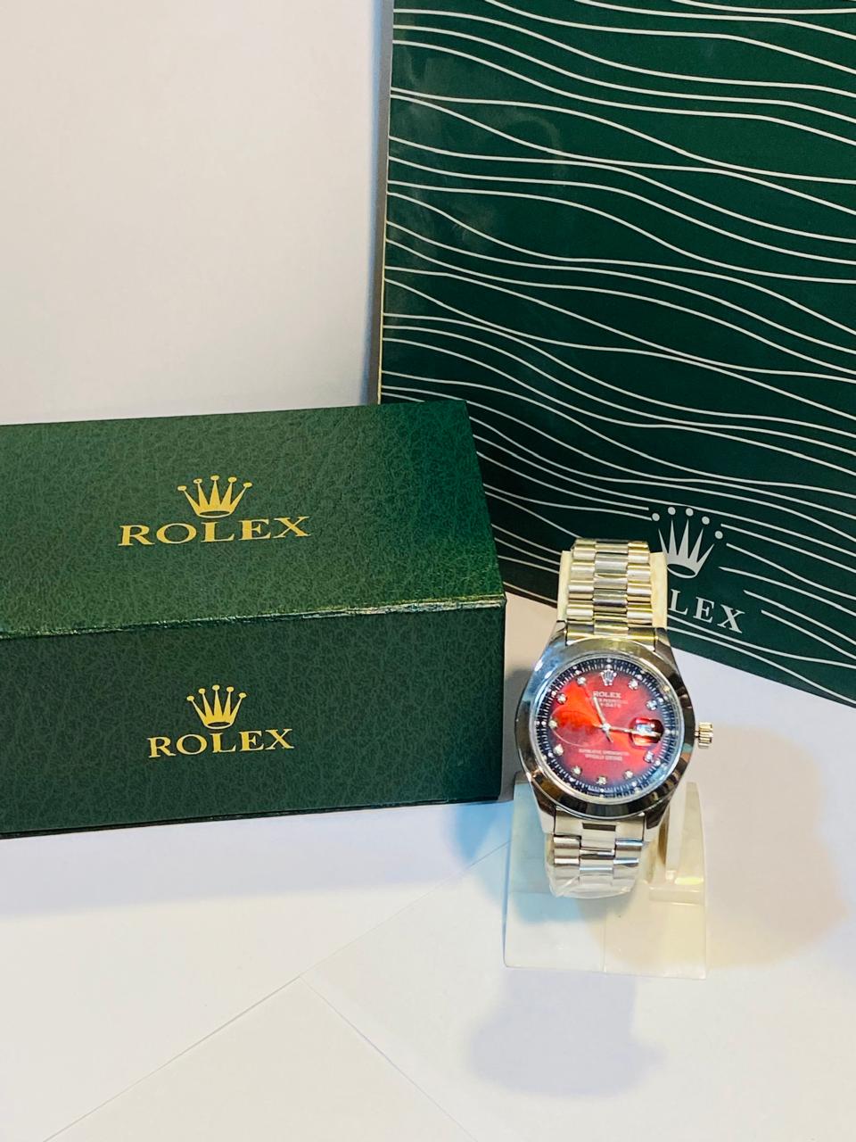 Rolex Date Just premium Silver colour Red Dial